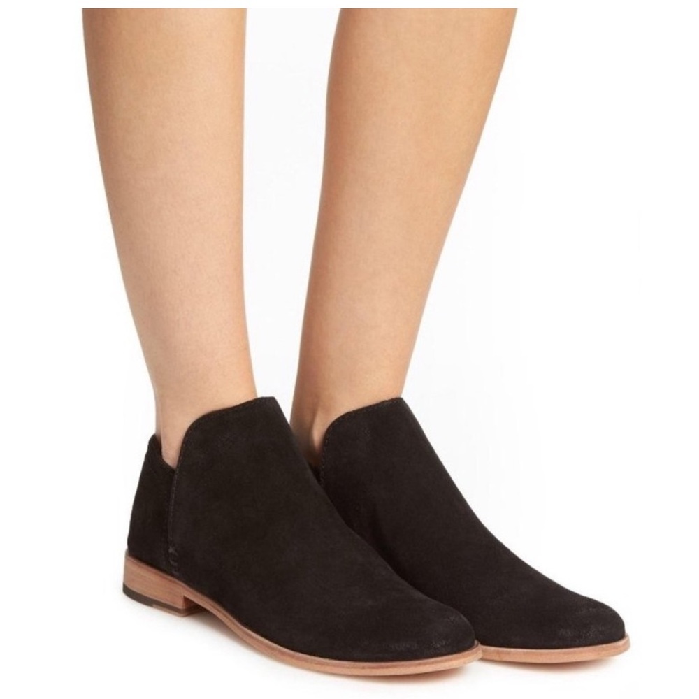 Frye Elyssa Booties in Black Suede Leather 8.5